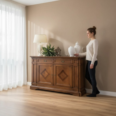 Luxus Italienische Holz Möbel Kommode Anrichte Stil Braun Sideboard Neu