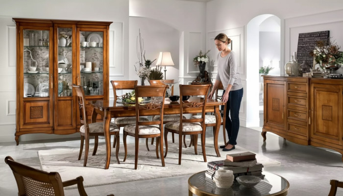 Esstisch 6x Stühlen Esszimmer Essgruppe Holz Sideboard 9tlg.Garnitur