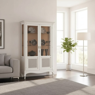 Vitrine Anrichte Vitrinen Luxus Glas Schrank Holz Design Möbel Italien