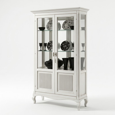 Vitrine Anrichte Vitrinen Luxus Glas Schrank Holz Design Möbel Italien