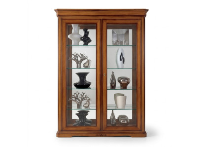Klassischer Vitrine Schrank Klassische Glasschrank Braun Schränke Holz