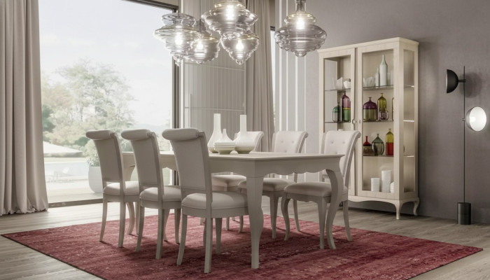 Esstisch 6x Stühle Vitrine 8tlg. Esszimmer Gruppe Garnitur Sitzgruppe
