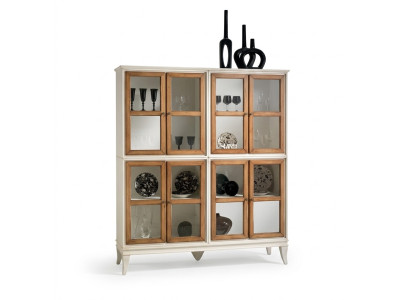 Vitrine Schränke Vitrinen Holz Luxus Wohnzimmer Möbel Weiß Schrank Neu
