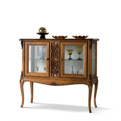 Vitrine Vitrinenschrank Wohnzimmer Klassisch Holz Schrank Glasschrank