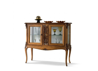 Vitrine Vitrinenschrank Wohnzimmer Klassisch Holz Schrank Glasschrank