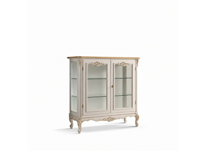 Glasschrank Luxus Vitrine Weiß Vitrine Klassische Italienische Möbel
