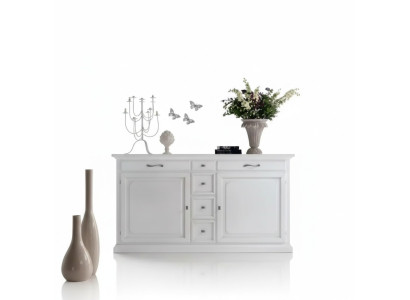 Luxus Kommode Weiß Sideboard Holz Schrank Wohnzimmer Möbel Italien