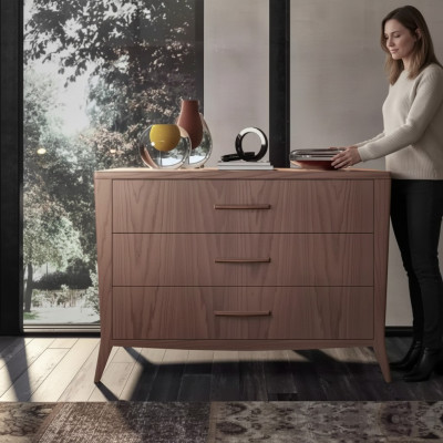 Kommode Wohnzimmer Holz Möbel Italien Sideboard Kommoden braun Schrank