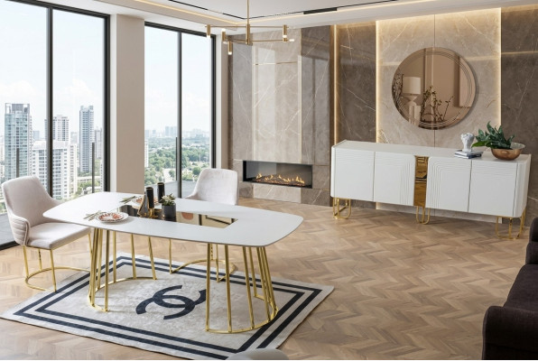 Tisch Stühle 7tlg Esszimmer Holztisch Esszimmer Set Gruppe neu Design