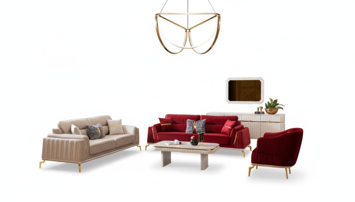Sofagarnitur 331 Set Wohnzimmer Möbelset Design Modernes 3tlg neu