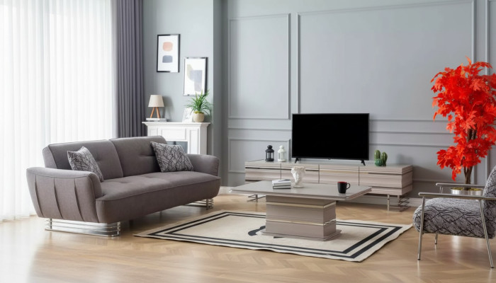 Wohnwand TV Staender Couchtisch Set Wohnmöbel Praktisch Wohnzimmer