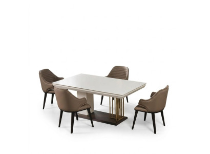 Esszimmer Möbel Designer Esstisch 4x Stühle Komplette Garnitur 5tlg Set