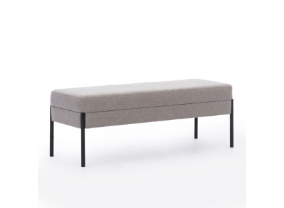 Graue Schlafzimmer Sitzbank Designer Holzgestell Textil Polsterbank