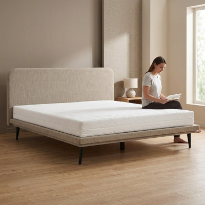 Braunes Polsterbett Schlafzimmer Betten Designer Luxuriöse Textilbetten
