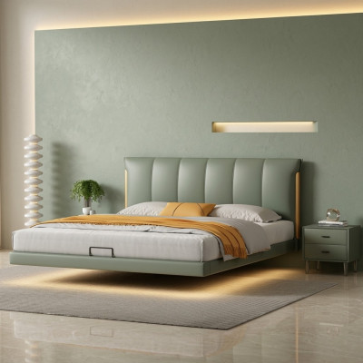 Grünes Wandbett Designer Schlafzimmer Betten Lederbetten Textilbetten