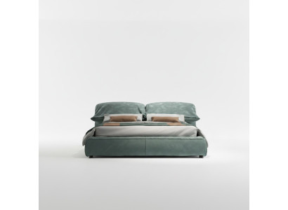 Grünes Schlafzimmer Bett Designer Doppelbett Luxus Material Holzgestell