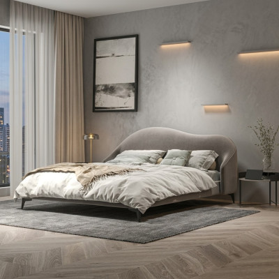 Graues Textilbett Schlafzimmer Betten Luxus Doppelbetten Stilvolle Möbel