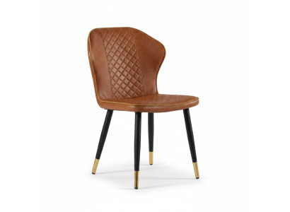 Brauner Esszimmer Stuhl Moderner 1-Sitzer Designer Einsitzer Lehnstuhl