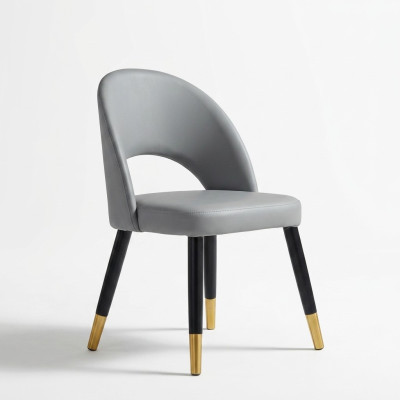 Moderner Grauer Esszimmer Stuhl 1-Sitzer Designer Einsitzer Holzstühle