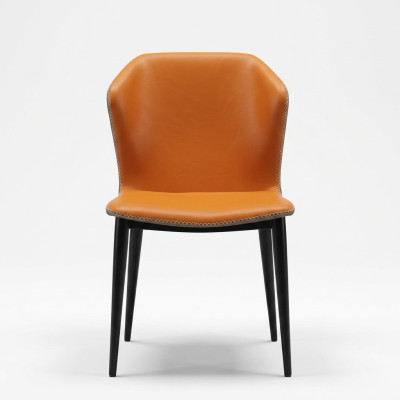 Schwarz-Oranger Esszimmerstuhl Designer Stühle Moderne Lehnstühle Neu