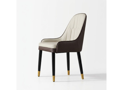 Schwarz-Weißer Esszimmerstuhl Design Kunstlederstühle Moderne Holzstühle