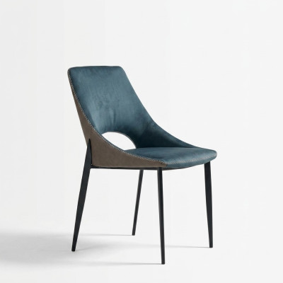 Blauer Kunstlederstuhl Textil Esszimmer Sitzmöbel Polsterstühle 1-Sitzer