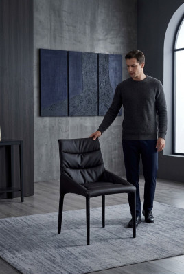 Schwarzer Polster Esszimmerstuhl Designer Textilstühle Esszimmer Möbel