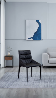 Schwarzer Polster Esszimmerstuhl Designer Textilstühle Esszimmer Möbel