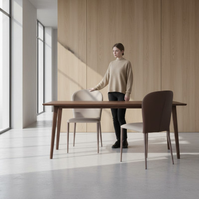 Esszimmermöbel Designer Beiger Stuhl Moderne Holz Möbel Neue Lehnstühle