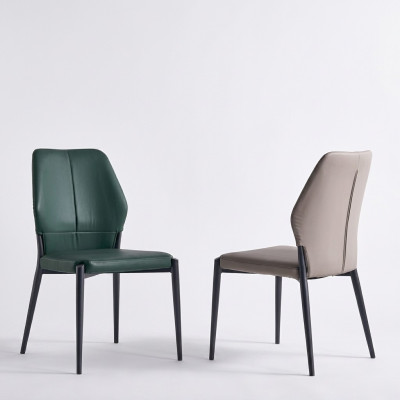 Grüner Designer Lederstuhl Moderne Esszimmerstühle Küchen Sitzmöbel Neu