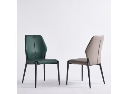 Grüner Designer Lederstuhl Moderne Esszimmerstühle Küchen Sitzmöbel Neu