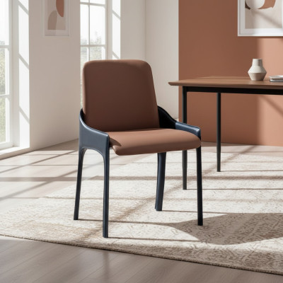Brauner Esszimmer Stuhl Stilvoller Einsitzer Luxus Polsterstühle Stühle