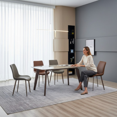 Designer Küchentisch Moderne Esszimmermöbel Esstisch 4x Stühle 5tlg Set