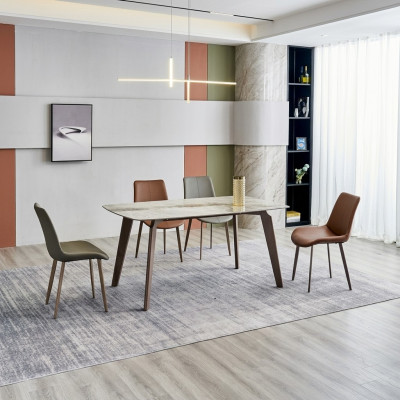 Designer Küchentisch Moderne Esszimmermöbel Esstisch 4x Stühle 5tlg Set