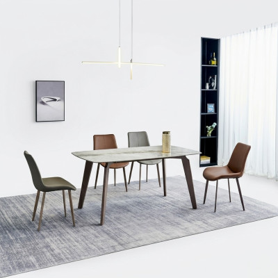 Designer Küchentisch Moderne Esszimmermöbel Esstisch 4x Stühle 5tlg Set