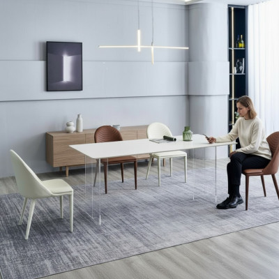 Weißer Esszimmer Tisch Esstisch 6x Stühle Designer Einsitzer 7tlg Set
