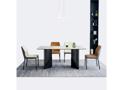 Moderne Esszimmer Möbel Designer Essgruppe 4x Polsterstühle Esstisch