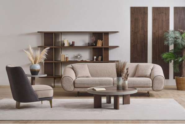 Wohnzimmer Möbel Designer 3+1 Sitzer Luxus Sessel Couchtisch Beistelltisch