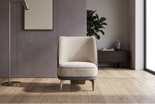 Beiger Sessel Wohnzimmer Möbel Edler Polstersessel Designer 1-Sitzer 
