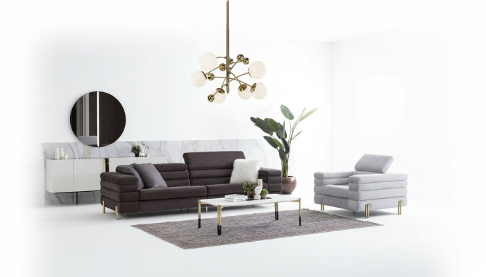 Wohnzimmer Designer Sofagarnitur Viersitzer Luxus Lounge Sessel 2tlg