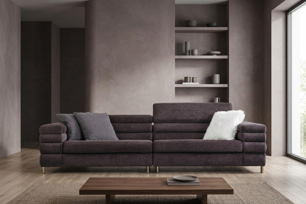 Wohnzimmer Polstersofas Designer 4-Sitzer Couch Brauner Viersitzer Neu