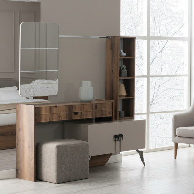 Moderner Schlafzimmer Holz Schminktisch Mit Spiegel Designer Luxus Möbel