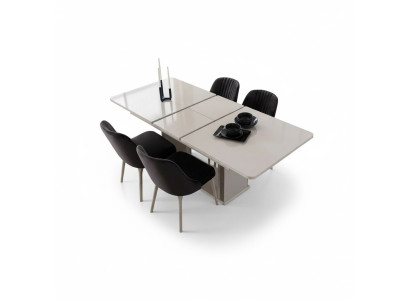 Esszimmer Möbel Weißer Esstisch Essgruppe Designer Stühle 5tlg Set Neu