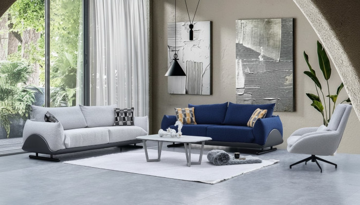 Wohnzimmer Sofagarnitur Designer 3-Sitzer Luxus Sessel 3-er Couch 3tlg