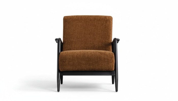 Brauner Wohnzimmer Sessel Lounge Einsitzer Stoffsessel Textil Möbel Neu