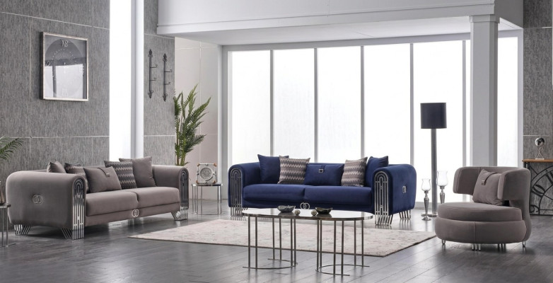 Sofagarnitur 331 Sitzer Luxus Stoff Set 3 tlg Polstersofa Textil Möbel