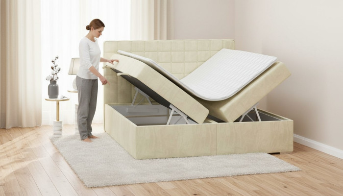 Doppelbett Modern Design Bett Luxus Schlafzimmer Polsterbett Möbel Boxspringbett