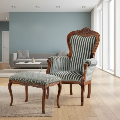 Klassischer Sessel Wohnzimmer Einsitzer Designer Polster Sitz Stoffmöbel