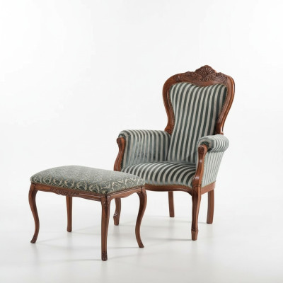Klassischer Sessel Wohnzimmer Einsitzer Designer Polster Sitz Stoffmöbel