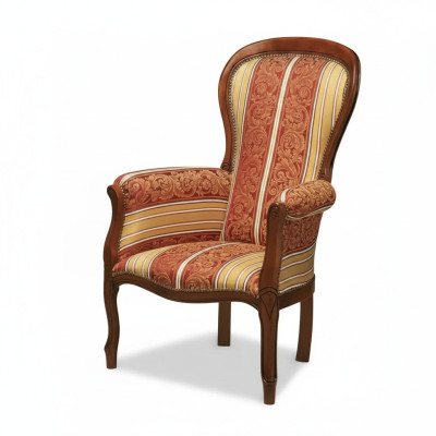 Klassischer Sessel Polstermöbel Luxus Polstersessel Holzgestell Neu